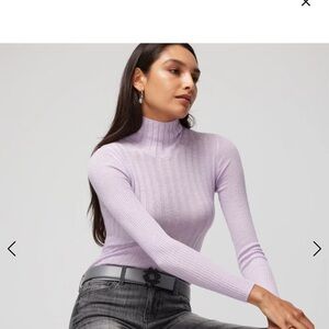 Long Sleeve Cashmere Blend Mockneck